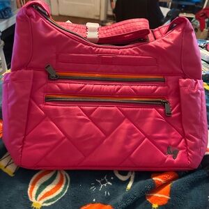 Lug camper se crossbody in rosette pink